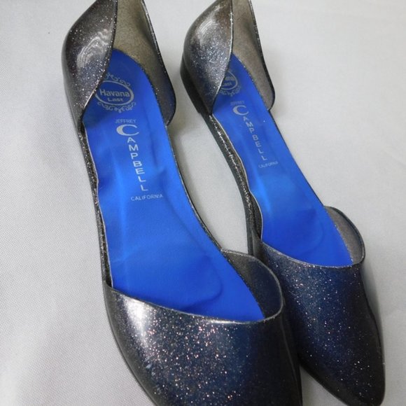 Jeffrey Campbell Havana glitter jelly flats shoes, sz 9 - Picture 10 of 10